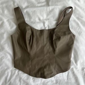 Abercrombie Vegan Leather Corset Top